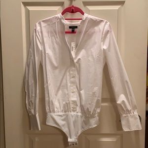 NWT White J. Crew button down bodysuit size 8